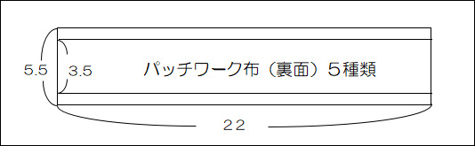 ハンドメイド巾着パッチワーク布の図解